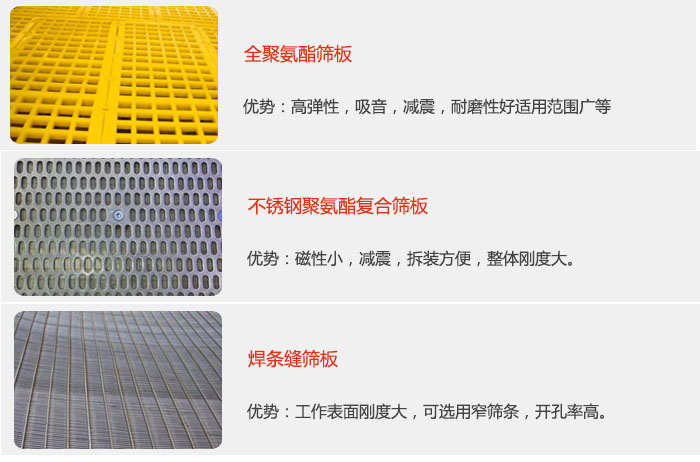 矿用绿巨人成人网站筛板可分为：全聚氨酯筛板，不锈钢聚氨酯复合筛板，焊条峰筛板。
