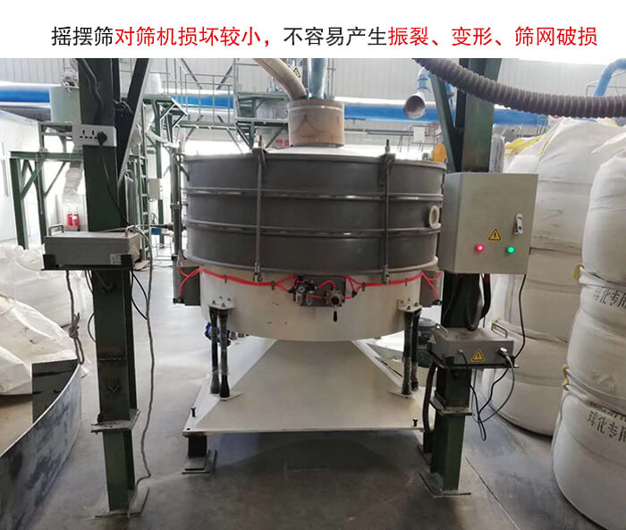 摇摆筛没有振动力借助的主要是筛箱摇晃，所以磨损较小。